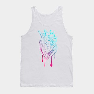 Dual Color Musical Heart Tank Top